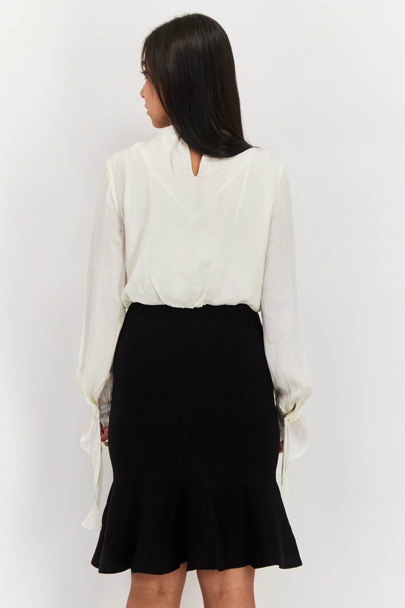 ONLY فستان ميدي نسائي سادة، كريمي - Image 3