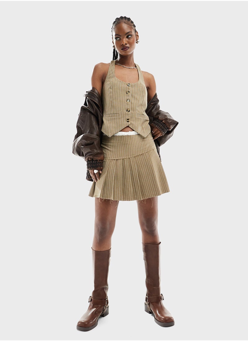 Reclaimed Vintage - Pleated High Waist Skirt - Image 1