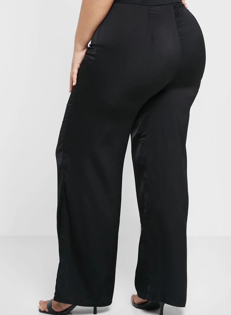 Ella Plus Textured Detail Flared Pants