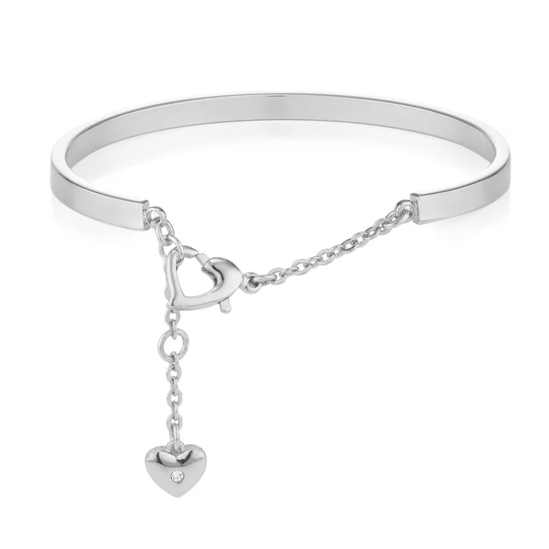 باكلي لندن BUCKLEY LONDON HEART BANGLE - SILVER