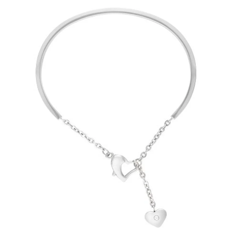 باكلي لندن BUCKLEY LONDON HEART BANGLE - SILVER