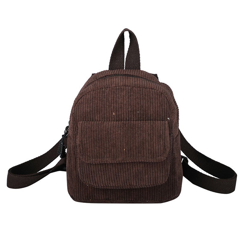 2022 Velvet Trendy Mini Backpack Retro Fashion Womens Bag Coffee 