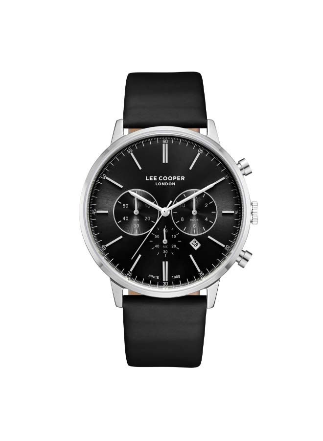 Lee Cooper ساعة يد متعددة الوظائف للرجال بقرص أسود - LC08043.351 - Image 1