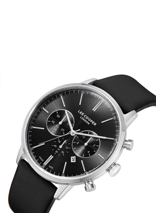Lee Cooper ساعة يد متعددة الوظائف للرجال بقرص أسود - LC08043.351 - Image 2