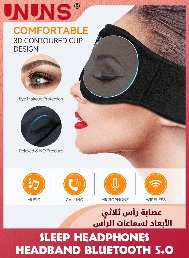 UNUNS Sleep Headphones Bluetooth 5.2 Sports Headband,Wireless Music Sleep Eye Mask Earbuds,Cool Gadgets Gift For Side Sleepers/ Workout/Running/Insomnia/Travel/Yoga/Office,Pack Of 2 - Image 2