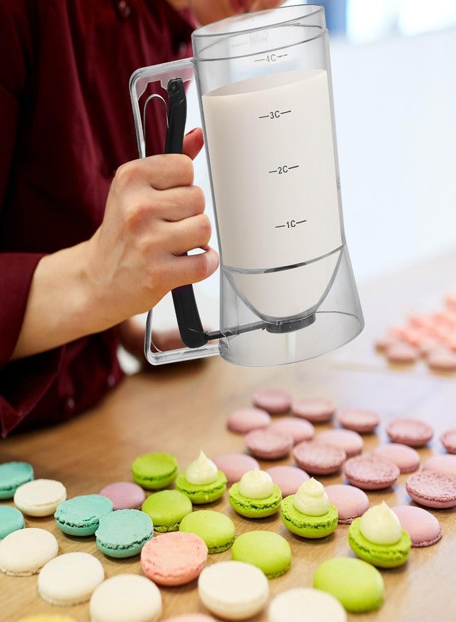 FillTouch موزع خليط الكب كيك من فيل تاتش، قطعتان، موزع خليط البانكيك، 4 أكواب بمقبض ضغط، أدوات لتحضير البانكيك، الكب كيك، الكوكيز، الكيك، الوافل، والآيس كريم، هدايا للمطبخ أو كهدية لمنزل جديد (أسود) - Image 4