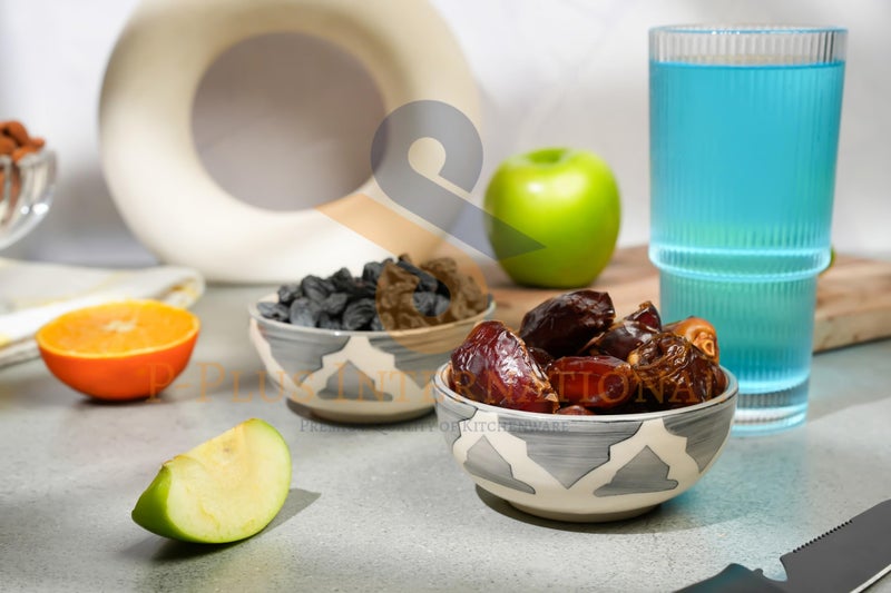 P-PLUS INTERNATIONAL Japanese Retro Ceramic Dipping Bowls | Hand Painted Serving Bowl for Soup, Dessert, Sushi, Sauce, Snack, Noodles |125 ML 9 CM | Microwave, Dishwasher Safe (Grey, Set of 6) - Image 3