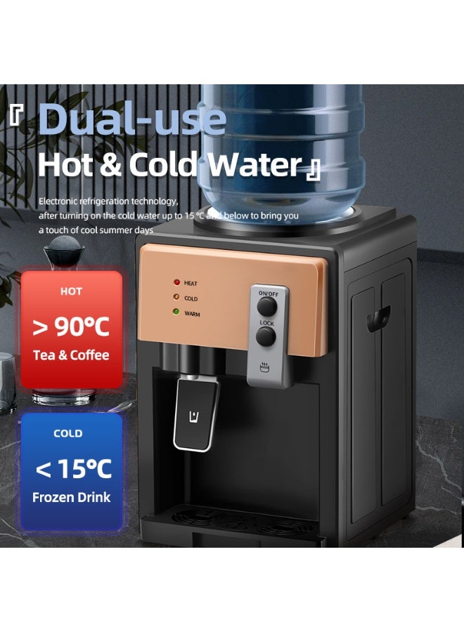 M.A&F's Table-top Water Dispenser, Hot/Cold Function, Top Loading Water Dispenser for 1.2 to 5 Gallon Bottles, 3 Adjustable Temperature, for Home, Kitchen, Office, Dorm Bedside Use - Image 5