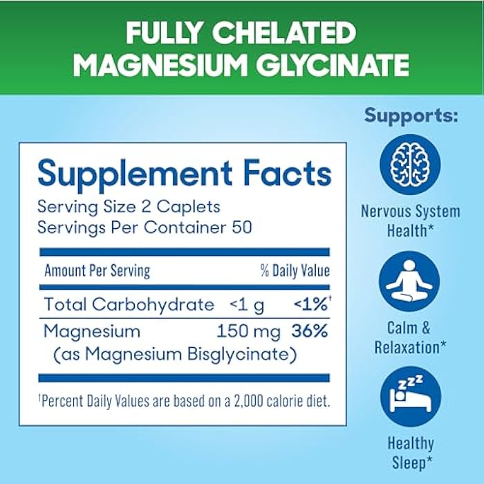 Slow-Mag SlowMag Magnesium Glycinate Caplets, 100 Count, Slow-Release, Calm & Stress Support, Healthy Sleep, Gentle on Stomach, Magnesium Glycinate Supplements for Women & Men - Image 5