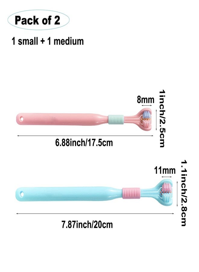 KnocKconK Three Sided Dog Toothbrush Kit, 2 Size Toothbrush for Adult Puppy with Small Soft Head, Pet Teeth Deep Clean Dense Brush, Small Dog Tooth Cleaning - Image 2
