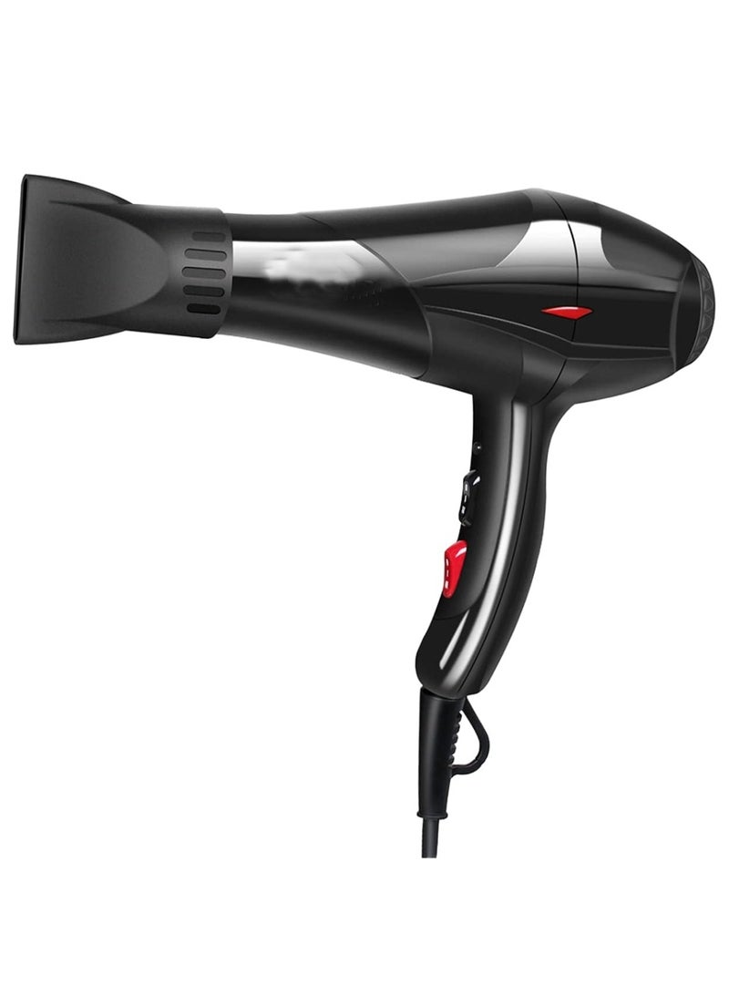 مجفف شعر احترافي 2500 وات متعدد السرعات مع موزع واحد وفوهة واحدة وملحقات، وحماية من الحرارة الزائدة، سرعتان، 3 إعدادات للحرارة للنساء والرجال وصالونات التجميل المنزلية