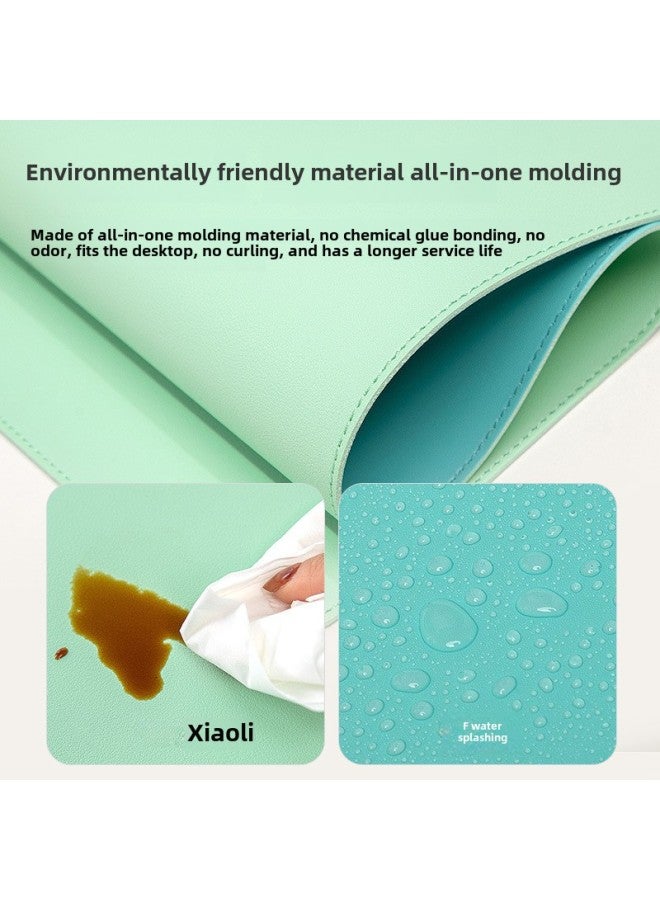 Extra Large Computer Desk Mat Waterproof Leather Mouse Pad Logo Customizable Dining Table Placemat Digital Pattern-Color:70 * 35cm Sewing Line-Pattern:Double-sided = Light Blue + Water Green  - Image 5