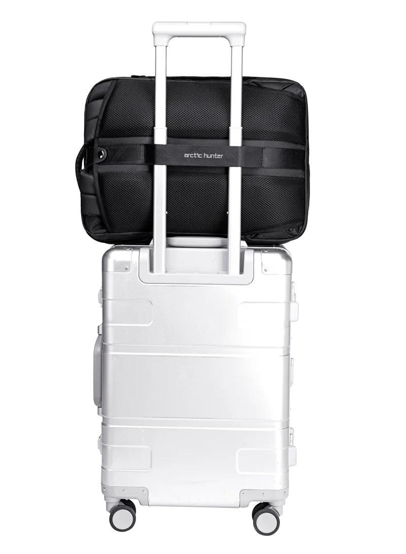 ARCTIC HUNTER Travel Backpack 3 in 1 Expandable from 19L to 32L Water & Scratch Resistant Backpack fits up to 15.6 inches Laptop with USB Port for Business Travelling for Men & Women B00345 Black