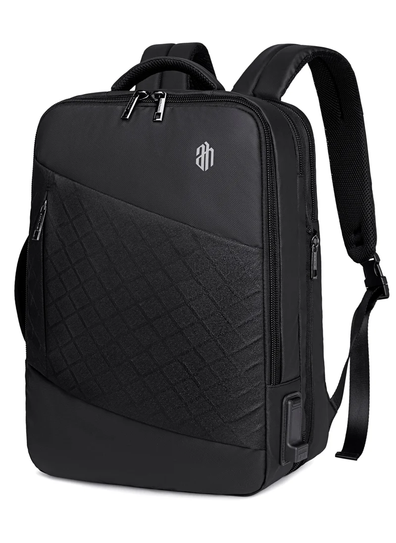 ARCTIC HUNTER Travel Backpack 3 in 1 Expandable from 19L to 32L Water & Scratch Resistant Backpack fits up to 15.6 inches Laptop with USB Port for Business Travelling for Men & Women B00345 Black