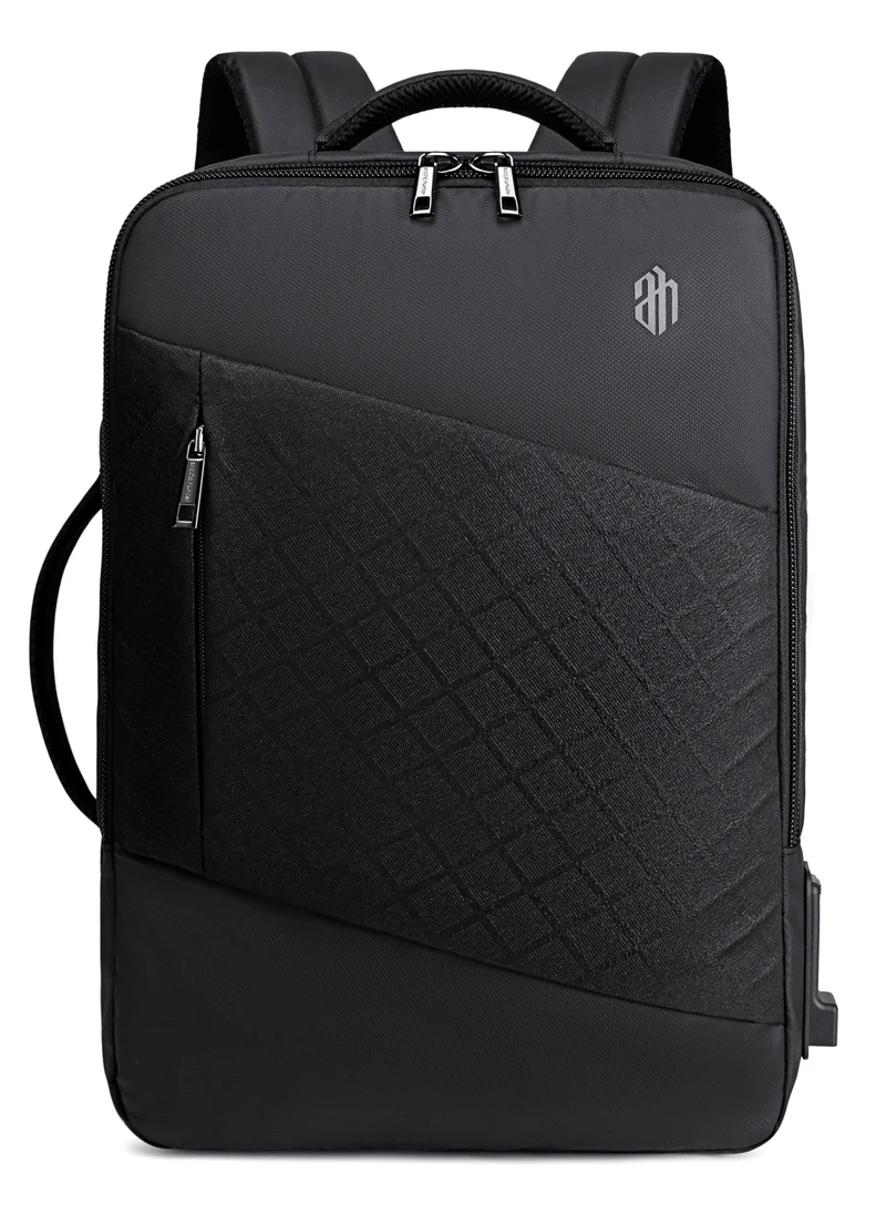 ARCTIC HUNTER Travel Backpack 3 in 1 Expandable from 19L to 32L Water & Scratch Resistant Backpack fits up to 15.6 inches Laptop with USB Port for Business Travelling for Men & Women B00345 Black