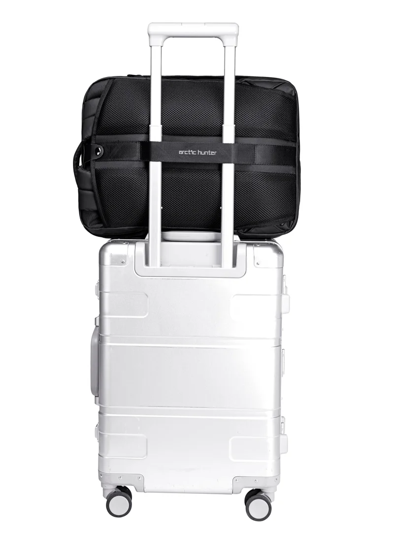 ARCTIC HUNTER Travel Backpack 3 in 1 Expandable from 19L to 32L Water & Scratch Resistant Backpack fits up to 15.6 inches Laptop with USB Port for Business Travelling for Men & Women B00345 Black