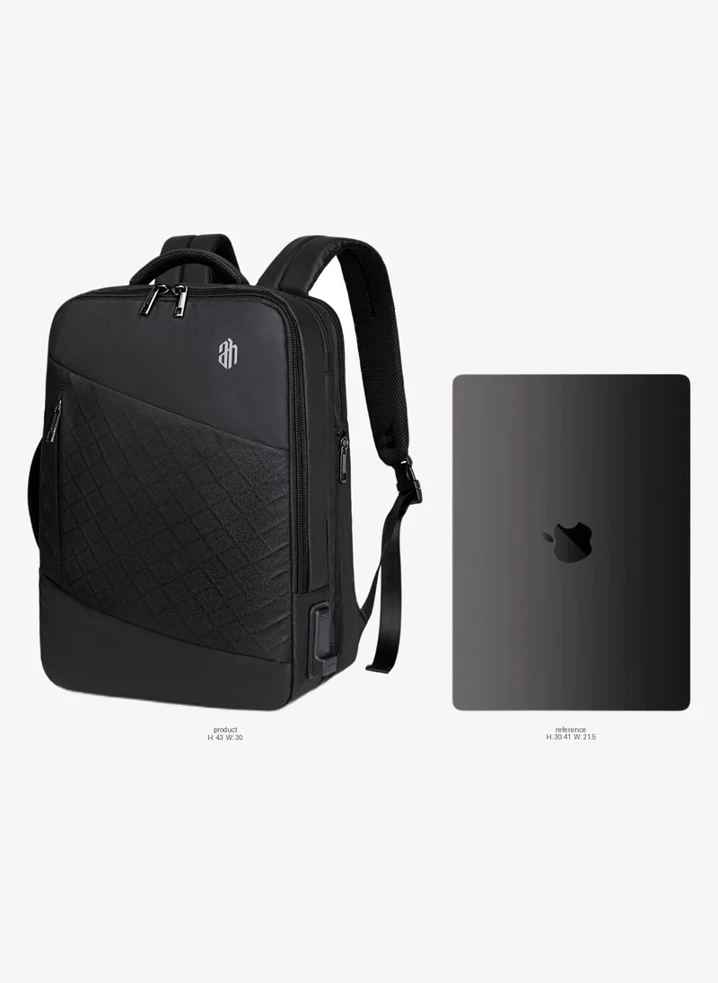 ARCTIC HUNTER Expandable 3 in 1 Backpack 18 inch Water Resistant Travel Business Laptop Bag for Unisex with Built in USB and Headphone port, B00345, Black