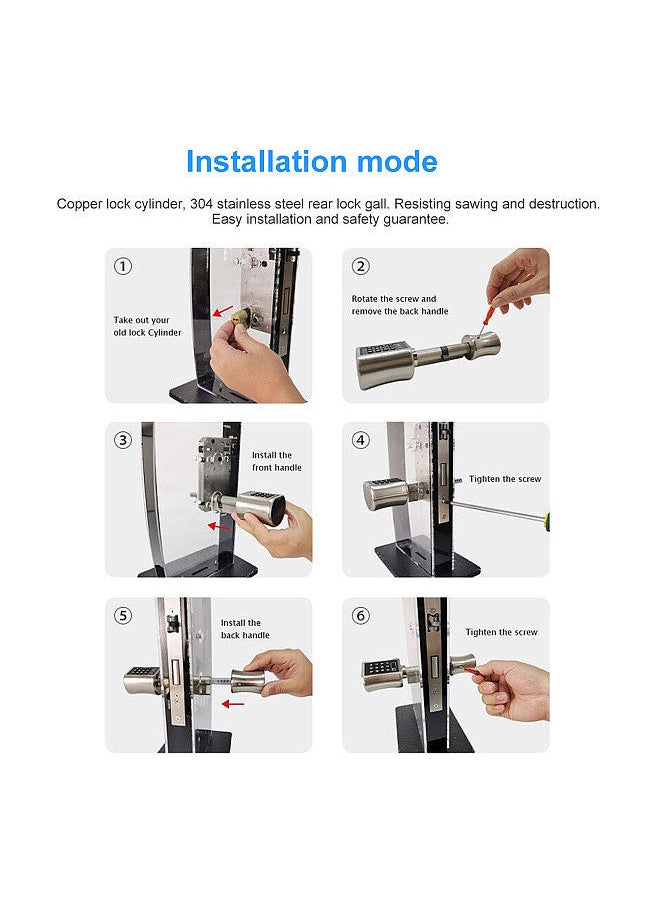Generic - Smart Cylinder Lock With Tuya APP Keyless Electronic Fingerprint Door Lock BT Digital Password Lock Code Anti-theft Security Door Lock Core with Key Electric Lock - Image 1