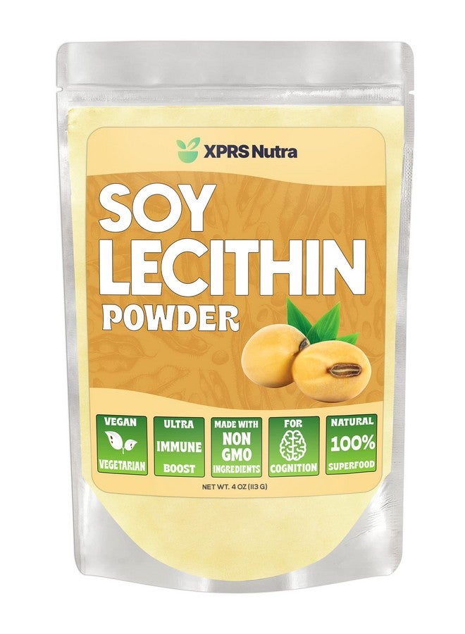 XPRS Nutra بودرة ليسيثين الصويا من XPRS Nutra - مادة مضافة غذائية لتثبيت الدهون - مناسبة للطهي، الخبز وأكثر - بودرة ليسيثين صويا صديقة للنباتيين (4 أونصات) - Image 1