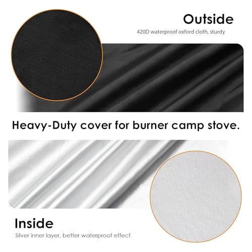 LUEXBOX HeavyDuty Waterproof Patio Cover for 2Burner Outdoor Cooking System Camp Stove Protector Protective Shield for Outdoor Kitchen Compatible with Camp Chef EX60LW EX170LW EX280LW YK60LW and More - Image 3