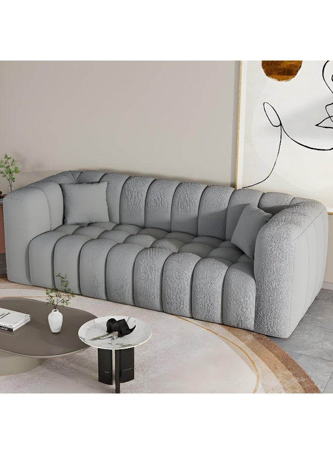 Comfynest Comfynest Cozy Sherpa Upholstered Sofa With Plush Seats And Modern Design  - Image 2