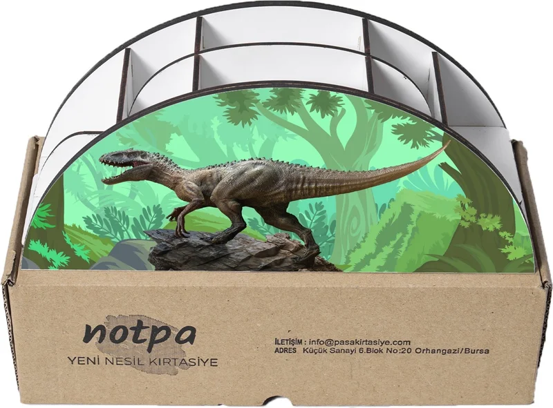 نوتبا Wooden Vip Dinosaur Jungle Rainbow Ruler Desktop Pencil Holder Organizer For Kids VIP29