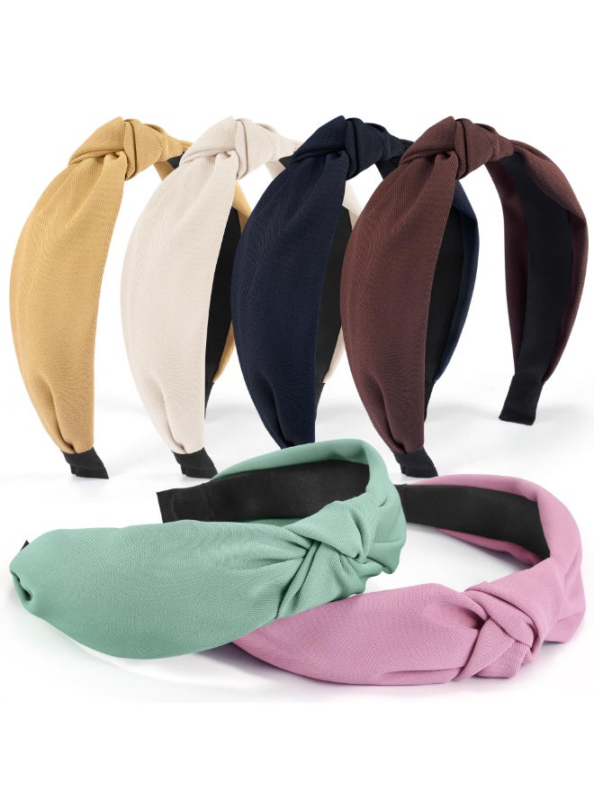 DiyJibb Headbands for Women Girls 6PCS Stylish Top Knotted Headbands Knotted Headband for Women Head Bands Wide Hairband Hair Accessories - Image 2