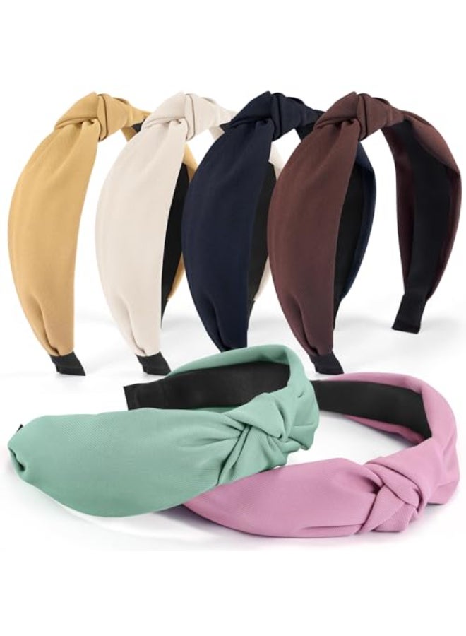 DiyJibb Headbands for Women Girls 6PCS Stylish Top Knotted Headbands Knotted Headband for Women Head Bands Wide Hairband Hair Accessories - Image 1