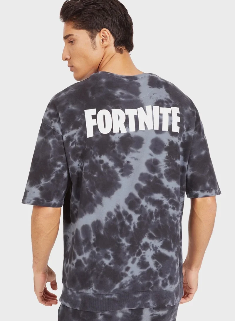 SP Characters Fortnite Tie Dye Crew Neck T-Shirt
