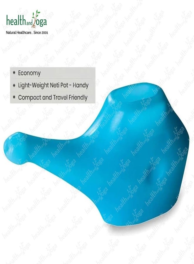 HealthAndYoga® QwikFlo Plastic Neti Pots - (Blue-200 ml, Pack of 2) - HealthAndYoga® Pure Jala Neti Salt Sachets (Pack of 10) - Image 4