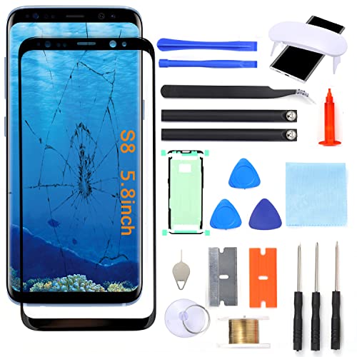 UYGHHK S8 Screen Replacement Front Glass Outer Repair Kit Compatible with Samsung Galaxy S8 SMG950 Series 58No LCD Touch Digitizer - Image 1