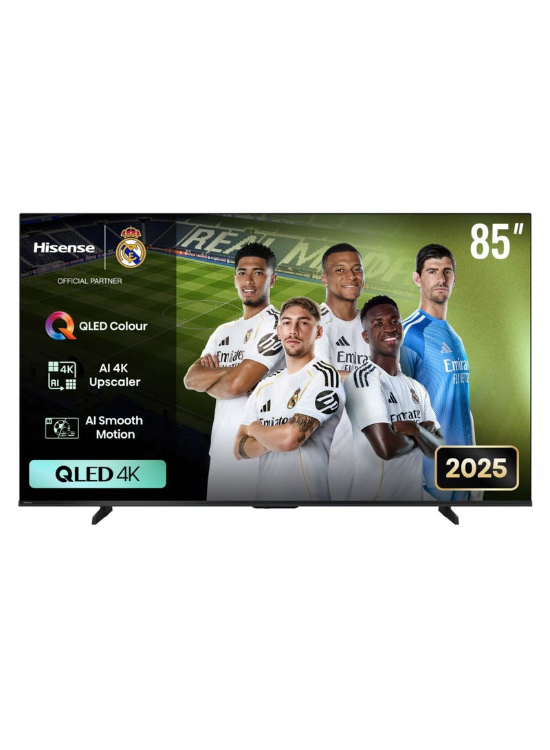 Hisense 85-Inch Q6QS QLED 4K 60Hz Smart TV for Entertainment & Gaming | Hisense QLED VIDAA Smart TV, HDMI, USB, Wifi, BT, QLED Colors, HDR10+, Dolby Vision & Atmos, Game Mode Plus 60Hz, VRR, AI 4K Upscaler & Voice Control | 2025 Model QLED TV 85Q6QS Black - Image 1
