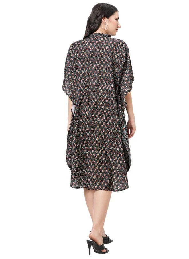 #بي Twin Print Rounded Kaftan