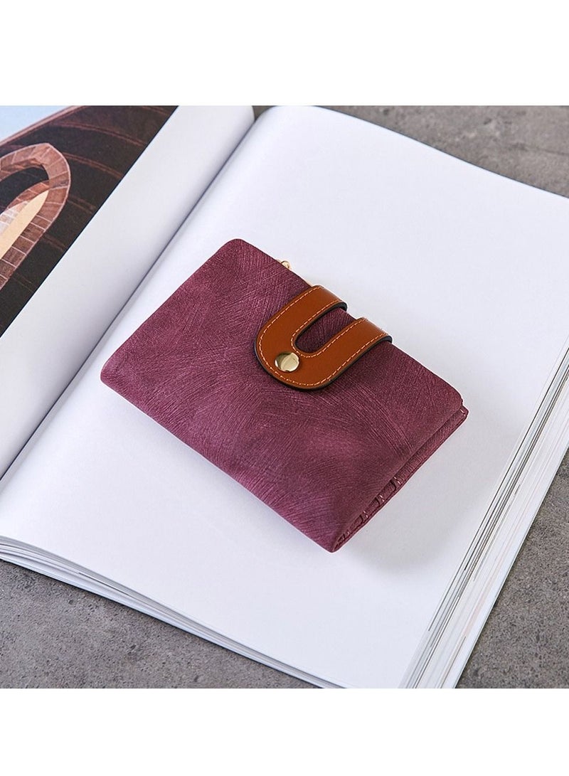 Y&D Wallet, Women's Rfid Small Bifold Leather Wallet Ladies Mini Zipper Coin Purse id card Pocket, Slim Compact Thin (Purple)  - Image 4