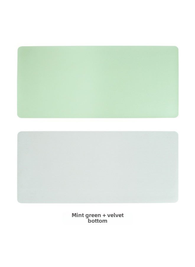 Extra Large Anti-slip Leather Mouse Pad Computer Keyboard Office Desk Writing Coffee Table Pattern Printed Logo-Color:23cm * 19cm (no Car Stitching)-Pattern:Mint Green + Velvet Bottom Sewn  - Image 1