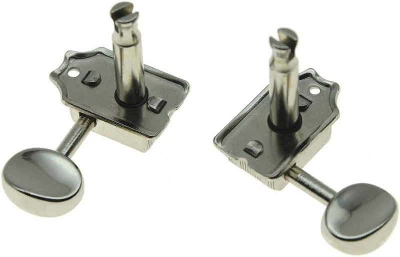 WILKINSON Deluxe 6 Inline Vintage Guitar Tuners with Split Post Guitar Tuning Keys Peg Machine Heads for Strat/Tele Guitars Nickel - Image 5
