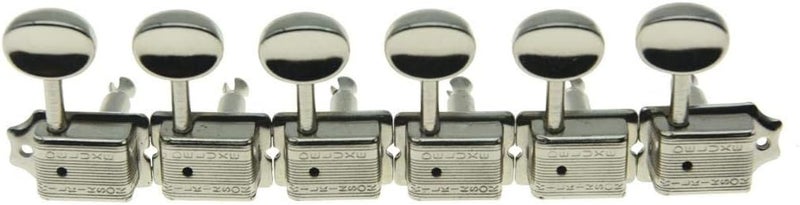 WILKINSON Deluxe 6 Inline Vintage Guitar Tuners with Split Post Guitar Tuning Keys Peg Machine Heads for Strat/Tele Guitars Nickel - Image 2