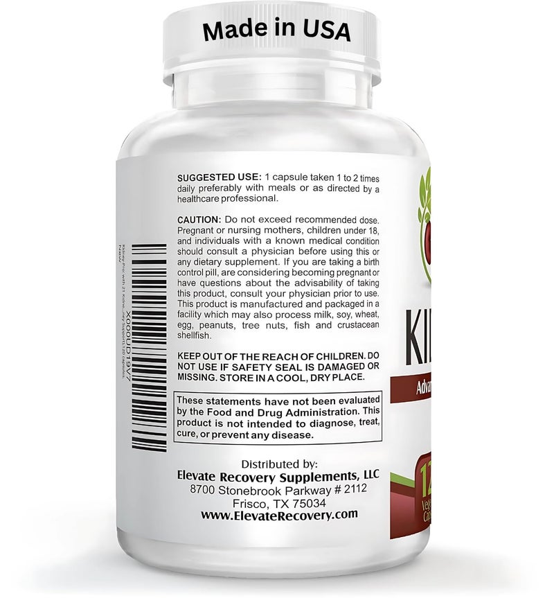Elevate Recovery Supplements Kidney-Pro: with 21 Kidney Health Supplements in 1 Formula (Total Kidney Support),120 capsules. - Image 3