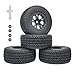 RC Station عجلات وإطارات RC بحجم 12 مم سداسي لعربات 4x4 و2WD Traxxas Slash وArrma Senton، إطارات وعجلات ملصقة مسبقًا لعربات RC قصيرة الحجم 110، OD 425 مع إدخالات فوم 4 قطع لـ Redcat HPI HSP - Image 3