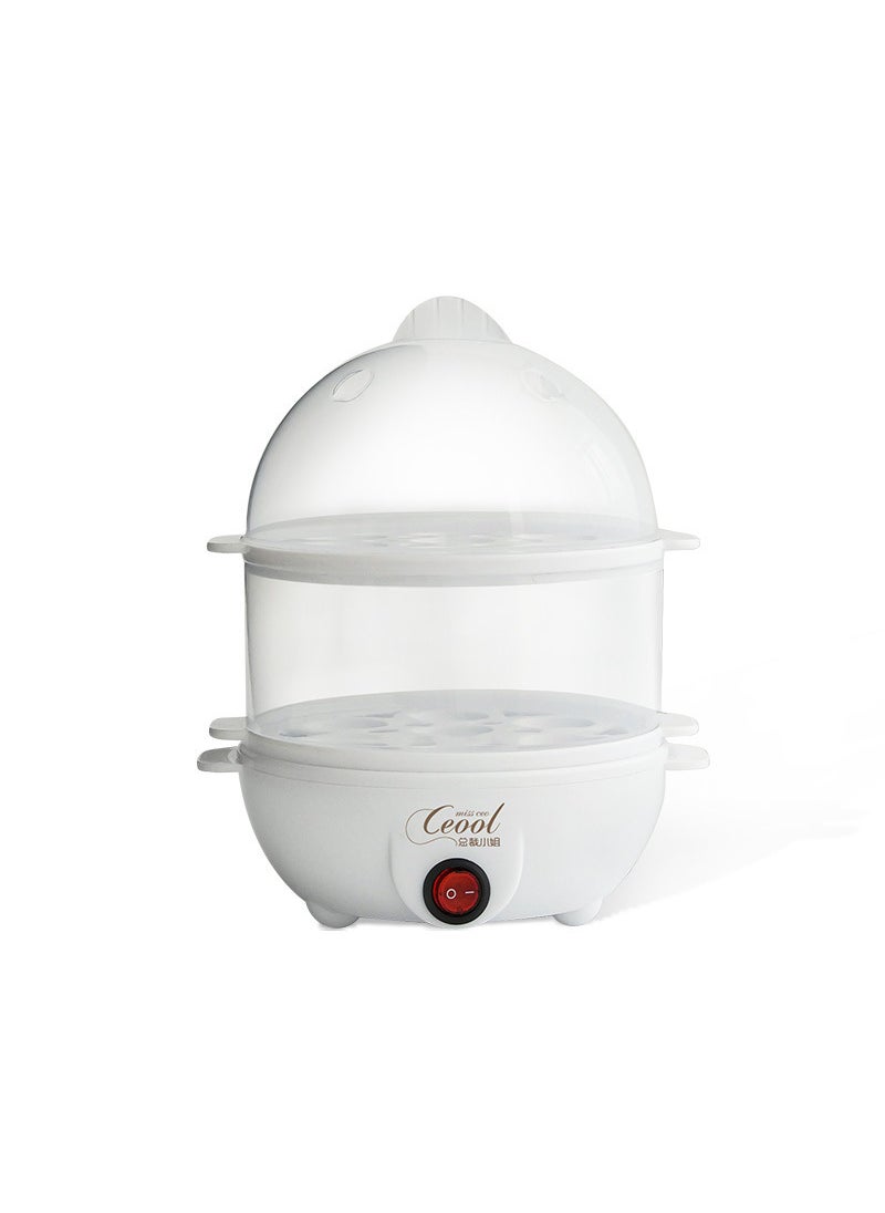 Generic Multifunctional Home Use Steamer Egg Boiler Dormitory Small Electric Steamer Double Layer Automatic Power Interruption Xzg01 mini steamer/online shopping package/white 