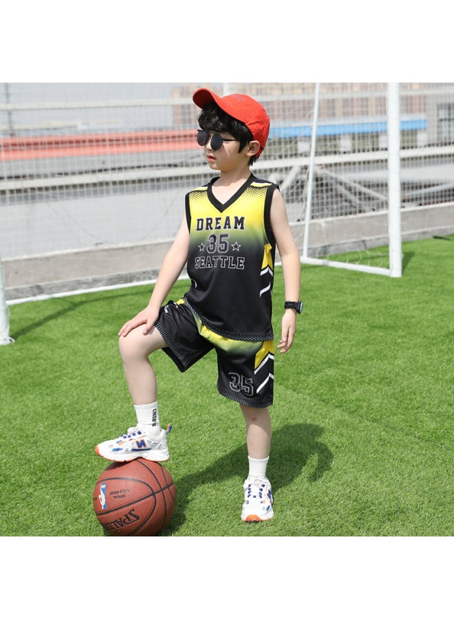 Children's Basketball Set For Older Kids, Summer Uni Training Sports Wear, Trendy Basketball Jersey For Boys