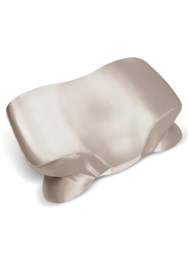 Zelimun Satin Pillowcase for Zelimun Cervical Pillow, Ergonomic Case, Smooth & Soft Sleeping Pillowcase, Champagne Pillow Cover with Zipper - Image 1