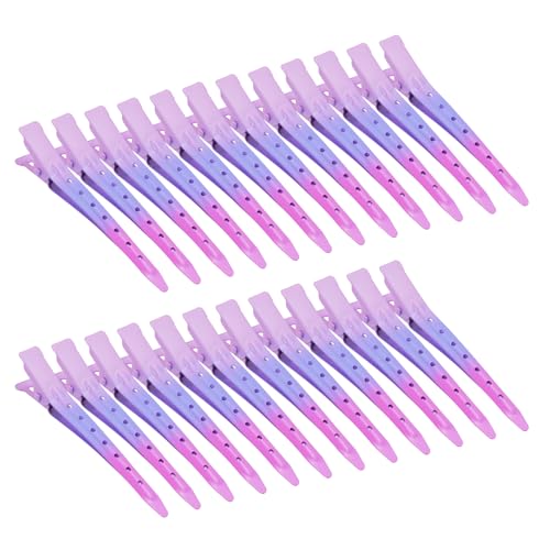 Bantoye 24 Packs Duck Bill Clips Bantoye 275 Inches Rustproof Metal Alligator Curl Clips with Holes for Hair Styling Hair Coloring Gradient Pink - Image 1