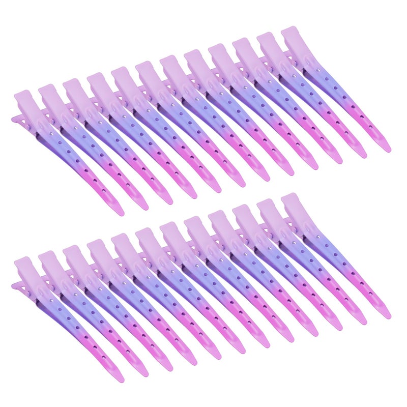 Bantoye 24 Packs Duck Bill Clips Bantoye 275 Inches Rustproof Metal Alligator Curl Clips with Holes for Hair Styling Hair Coloring Gradient Pink - Image 3
