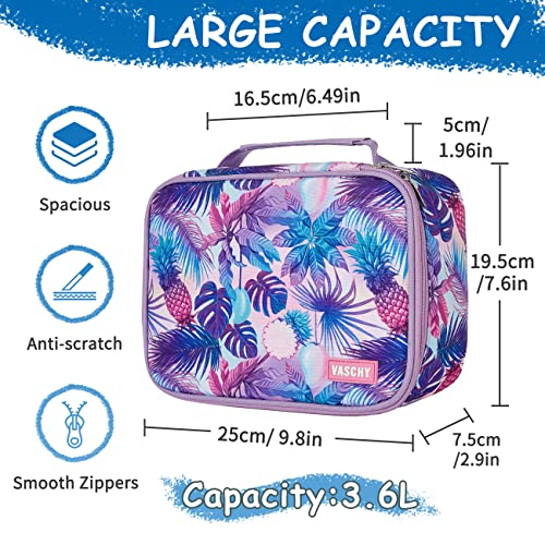 VASCHY Large Pencil Case Bag, Art Supply Marker Organizer Big Pen Pouch with Detachable Layers Slots Multiple Zipper Pockets for Kids Adults School Office Purple - Image 2