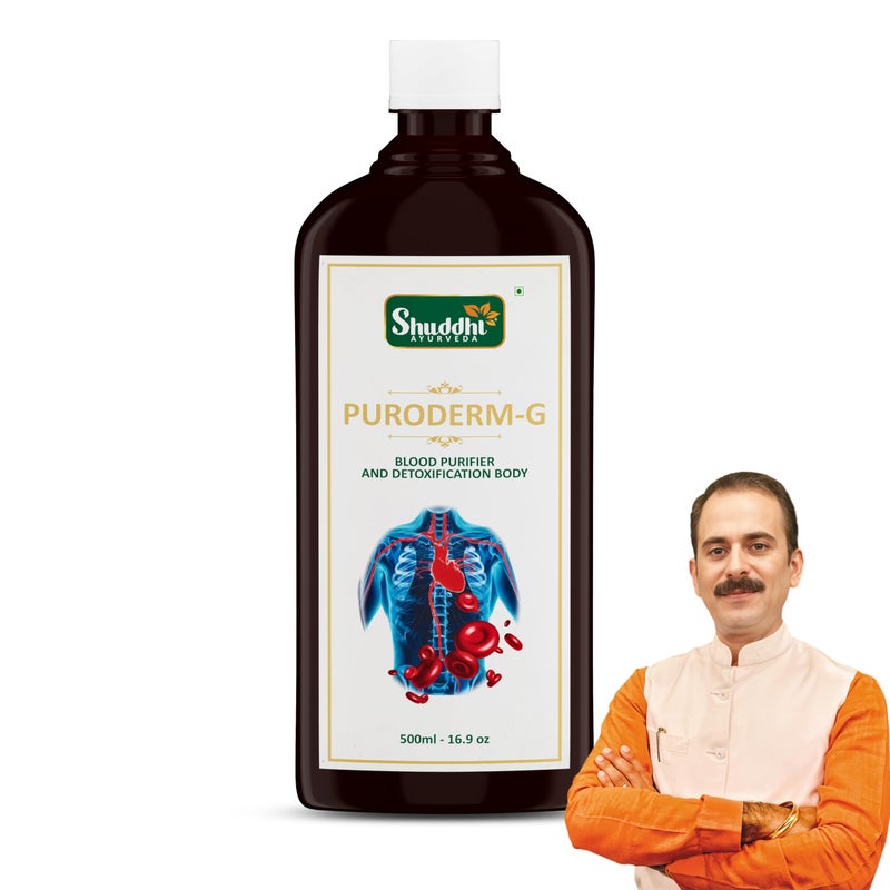 Shuddhi Puroderm-G/Khoon Safi Syrup | Herbal Blood Purifying Syrup | Herbally Formulated With Neem Chal, Manjistha, Giloy | Ayurvedic Remedy For Kidney Care And Skin Health, 500ml - Image 4