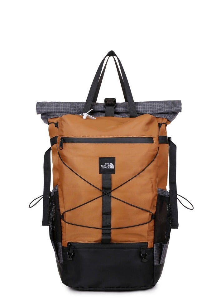 THE NORTH FACE حقيبة ظهر عملية من ذا نورث فيس - بنية - سوداء مع تصميم لون متباين + تخطيط متعدد الجيوب