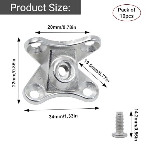 Livzing Zinc Alloy Removable Corner Brace Bracket-Butterfly Shaped Braces for Wooden Furniture-Support Joints for Assembly-Corner Connectors for Tables and Chairs-Detachable Angle Brackets (10 Pieces) - Image 2