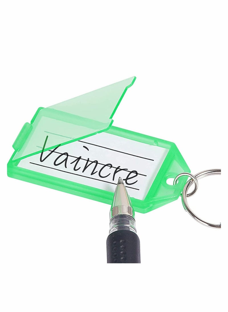 20 Pack Plastic Keychain Labels with Split Rings - Ideal for Pet ID, Luggage Tags, Home & Office Organization - Image 4