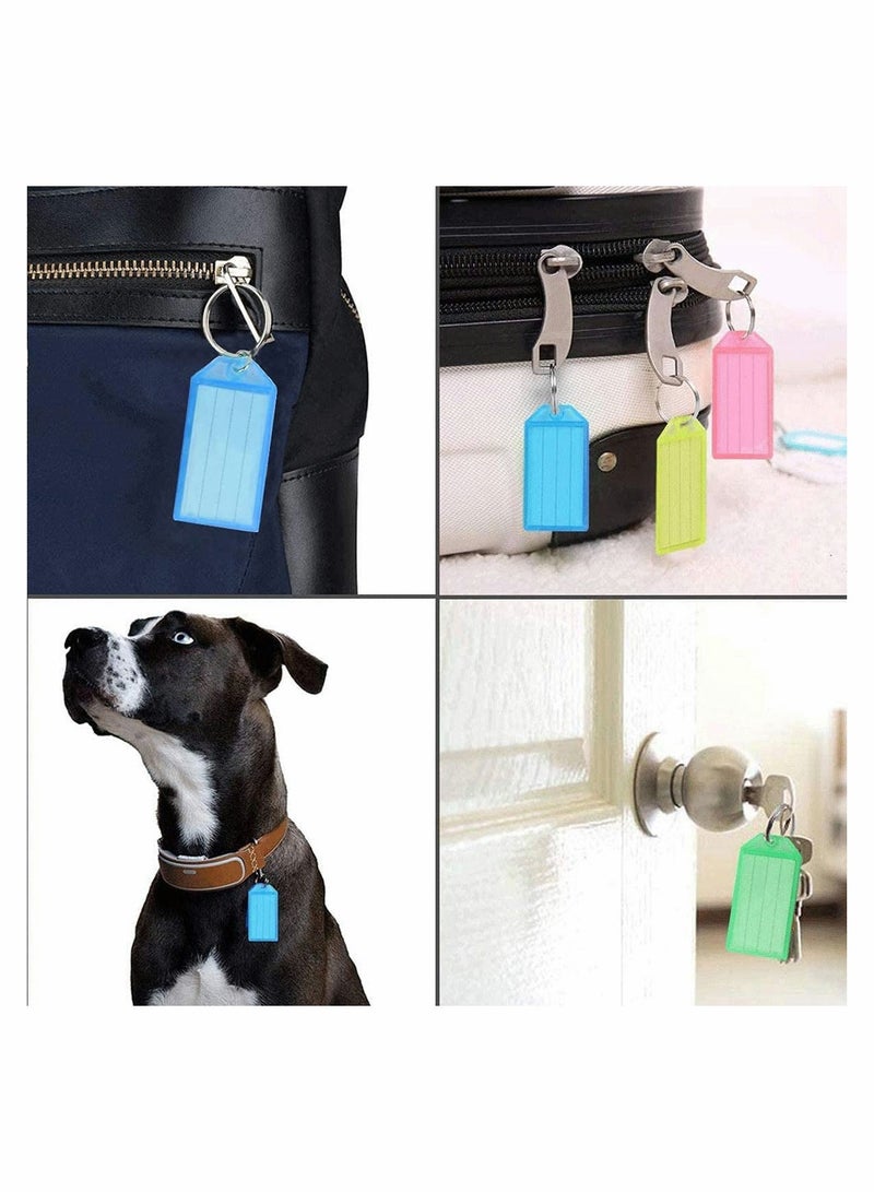 20 Pack Plastic Keychain Labels with Split Rings - Ideal for Pet ID, Luggage Tags, Home & Office Organization - Image 2